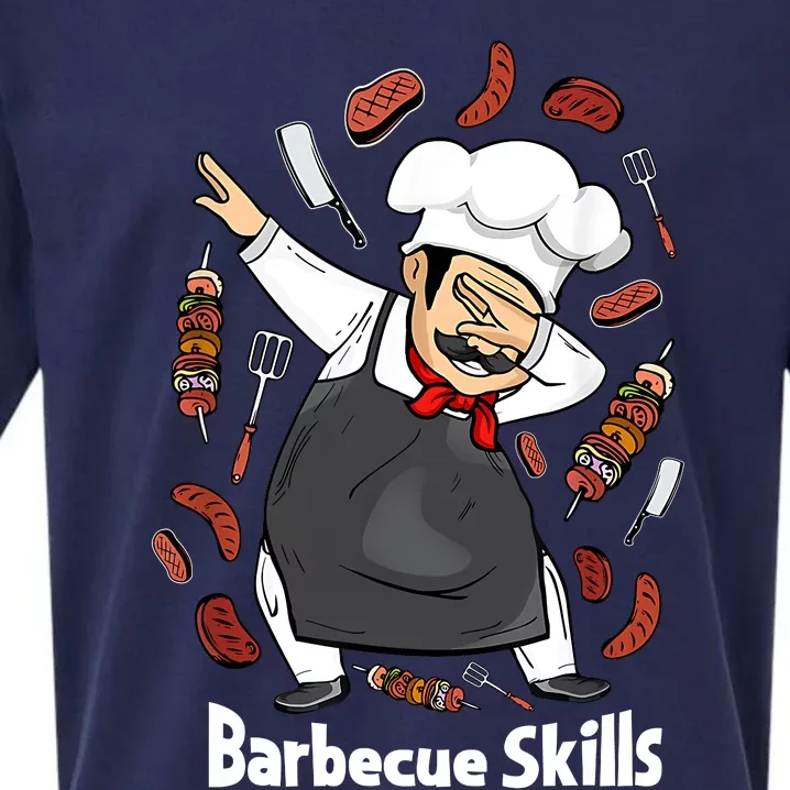 Barbecue Lover Dad Grilling BBQ Chef Father Barbecue Sueded Cloud Jersey T-Shirt