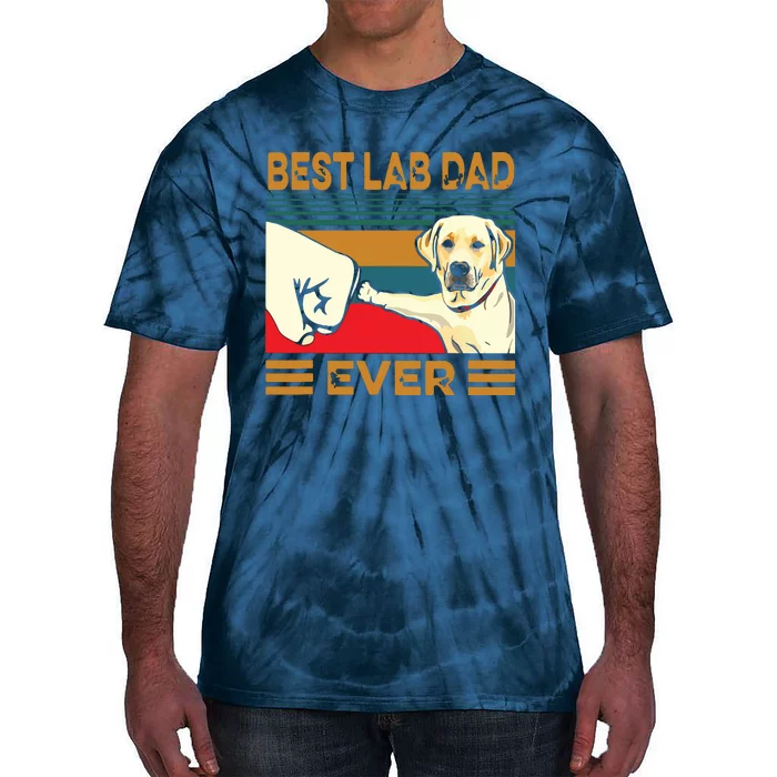 Best Lab Dad Ever Retro Vintage Tie-Dye T-Shirt