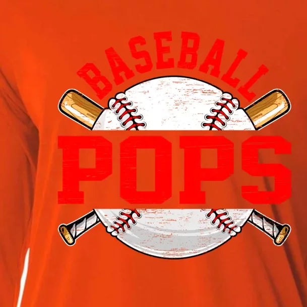 Baseball Lover Design For Fathers Day Baseball Pops Cool Gift Cooling Performance Long Sleeve Crew