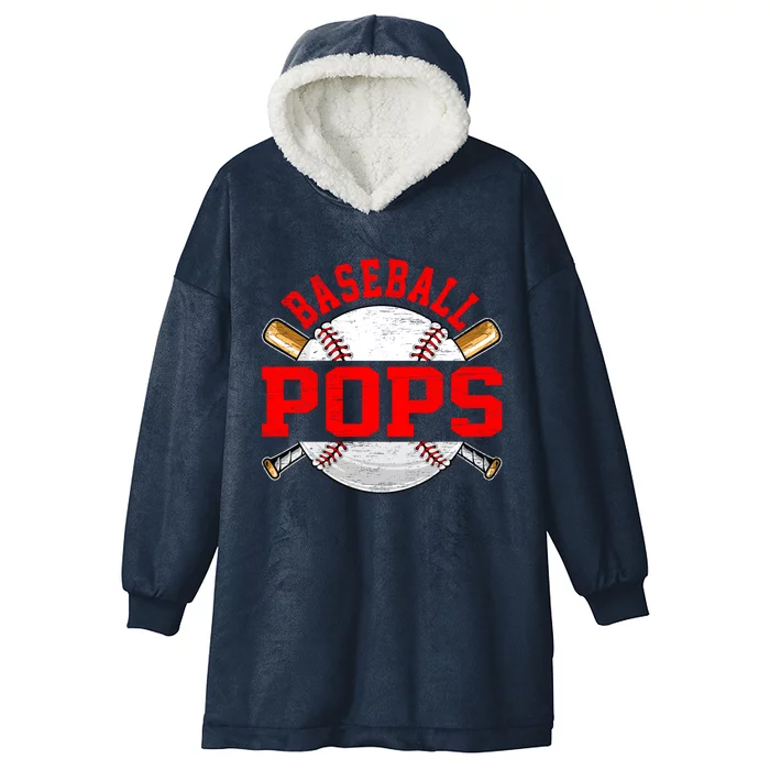 Baseball Lover Design For Fathers Day Baseball Pops Cool Gift Hooded Wearable Blanket