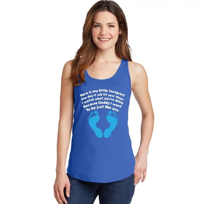 Be Like Dad Poem Footprint I Love Daddy Fathers Day Gift Ladies Essential Tank