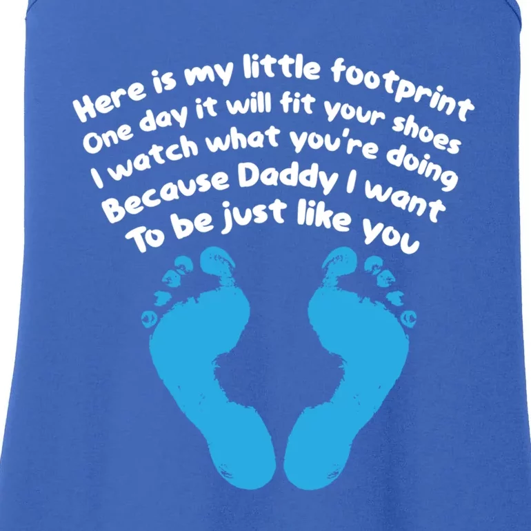 Be Like Dad Poem Footprint I Love Daddy Fathers Day Gift Ladies Essential Tank