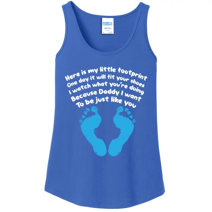 Be Like Dad Poem Footprint I Love Daddy Fathers Day Gift Ladies Essential Tank