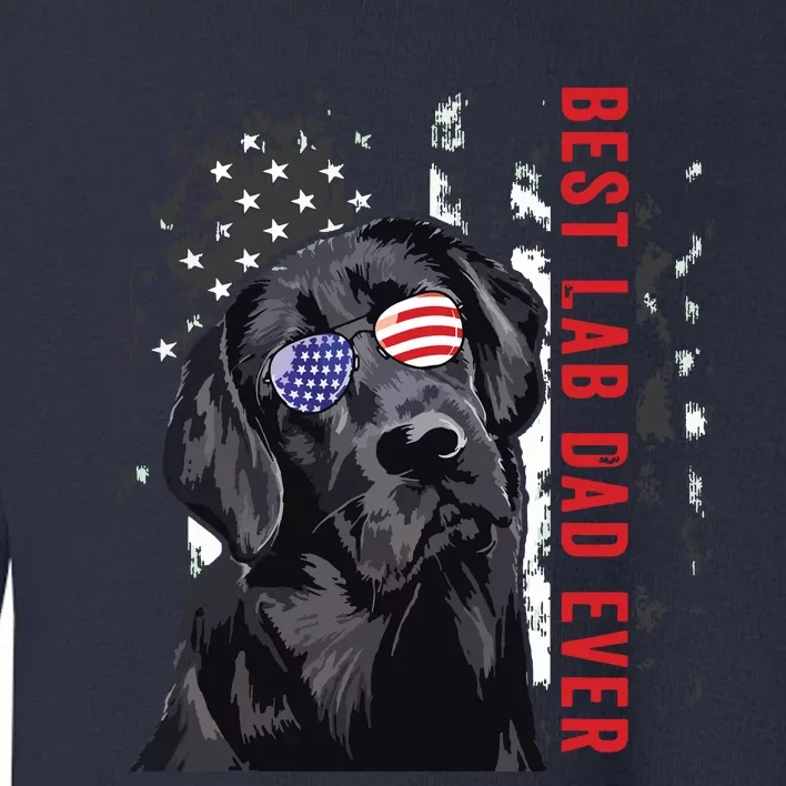 Best Lab Dad Ever Labrador Dog American Flag Fathers Day Toddler Sweatshirt