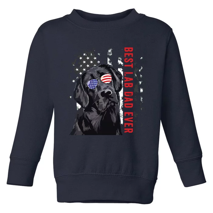 Best Lab Dad Ever Labrador Dog American Flag Fathers Day Toddler Sweatshirt