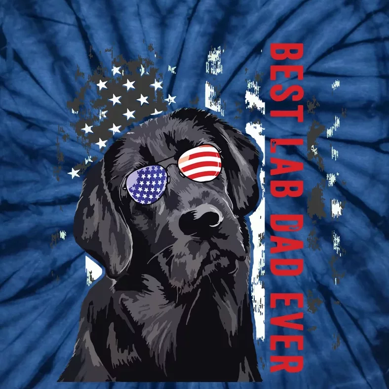 Best Lab Dad Ever Labrador Dog American Flag Fathers Day Tie-Dye T-Shirt