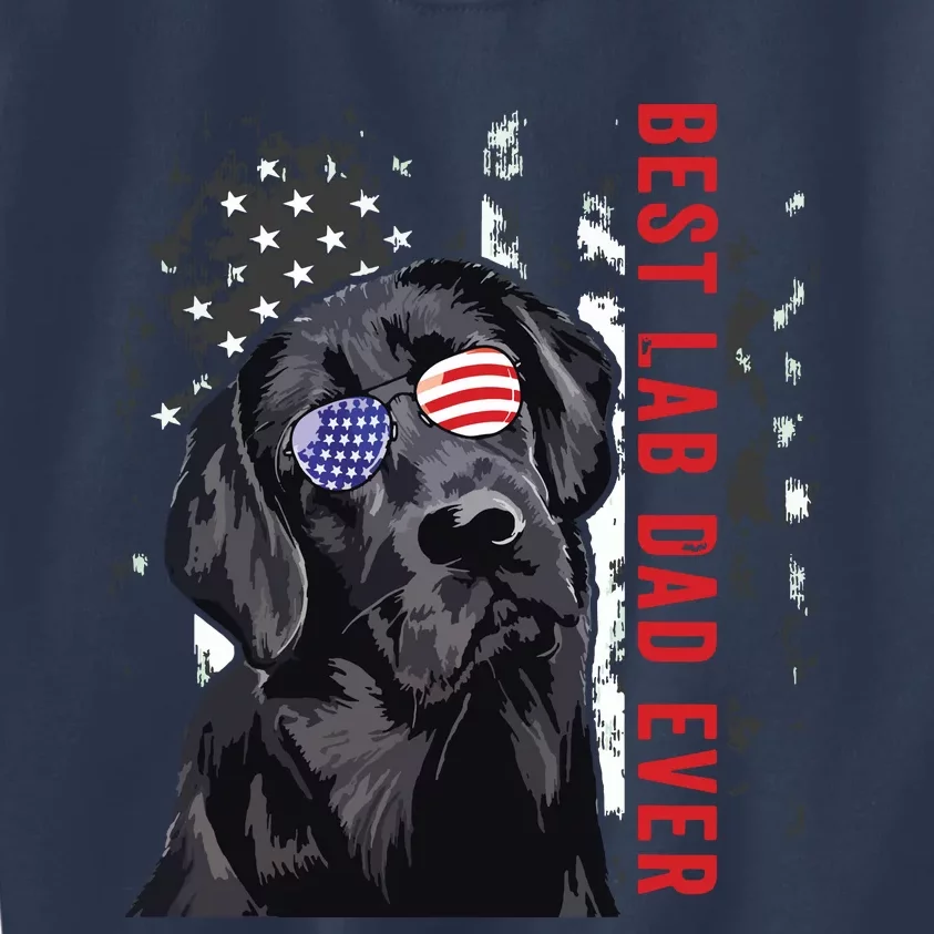 Best Lab Dad Ever Labrador Dog American Flag Fathers Day Kids Sweatshirt