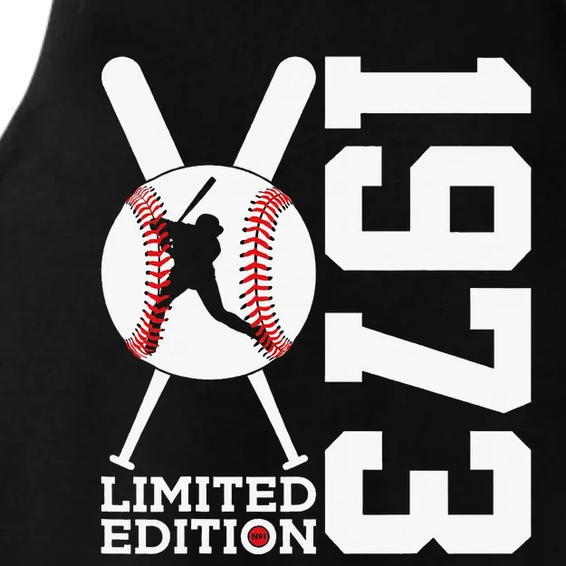 Baseball Limited Edition 1973 50th Birthday Ladies Tri-Blend Wicking Tank