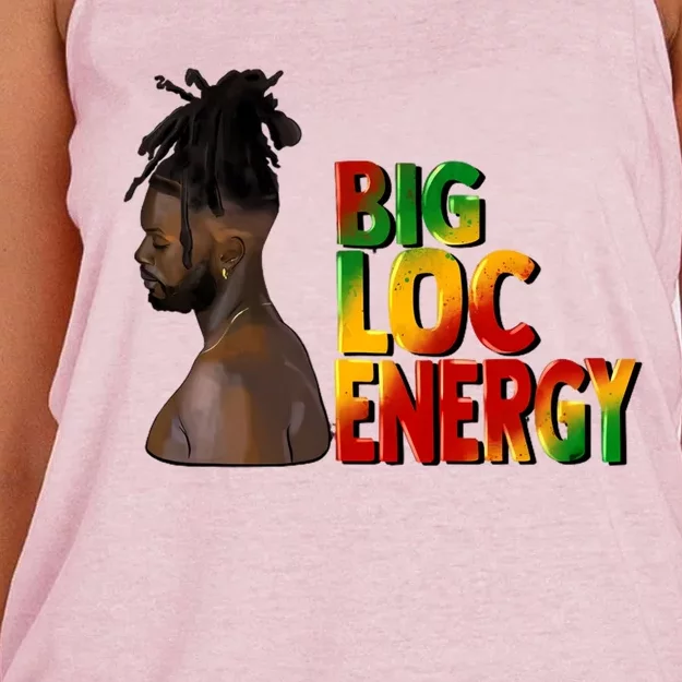 Big Loc Energy Afro Black Junenth 1865 Black History Gift Women's Knotted Racerback Tank