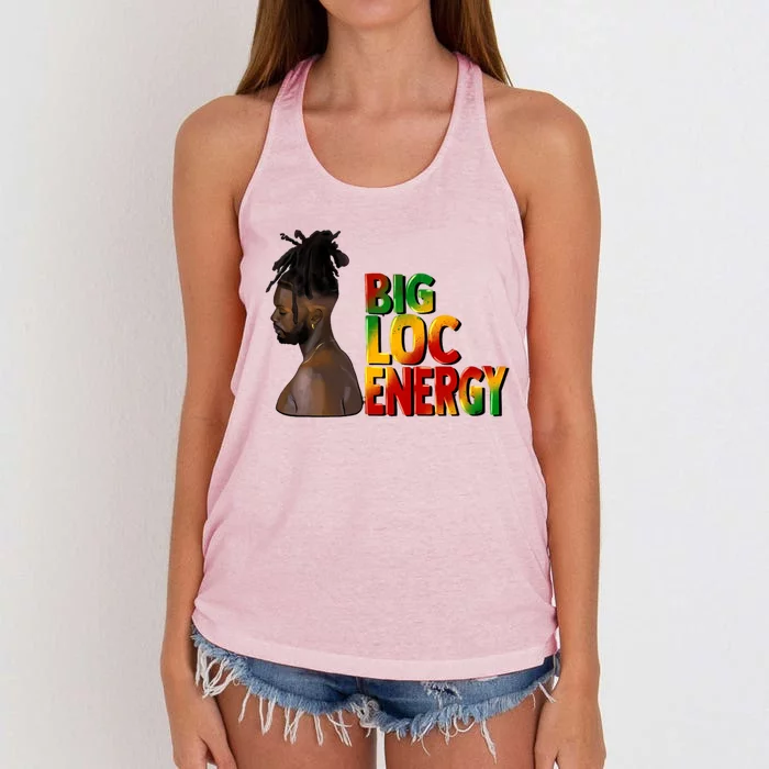 Big Loc Energy Afro Black Junenth 1865 Black History Gift Women's Knotted Racerback Tank