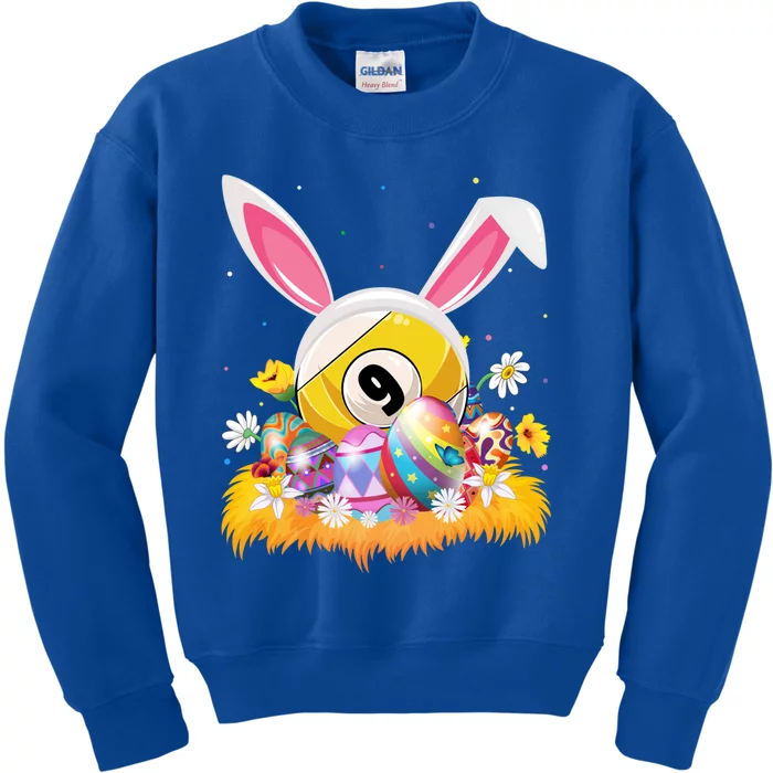 Billiards Lover Easter Egg Funny Billiards Easter Sunday Gift Kids Sweatshirt