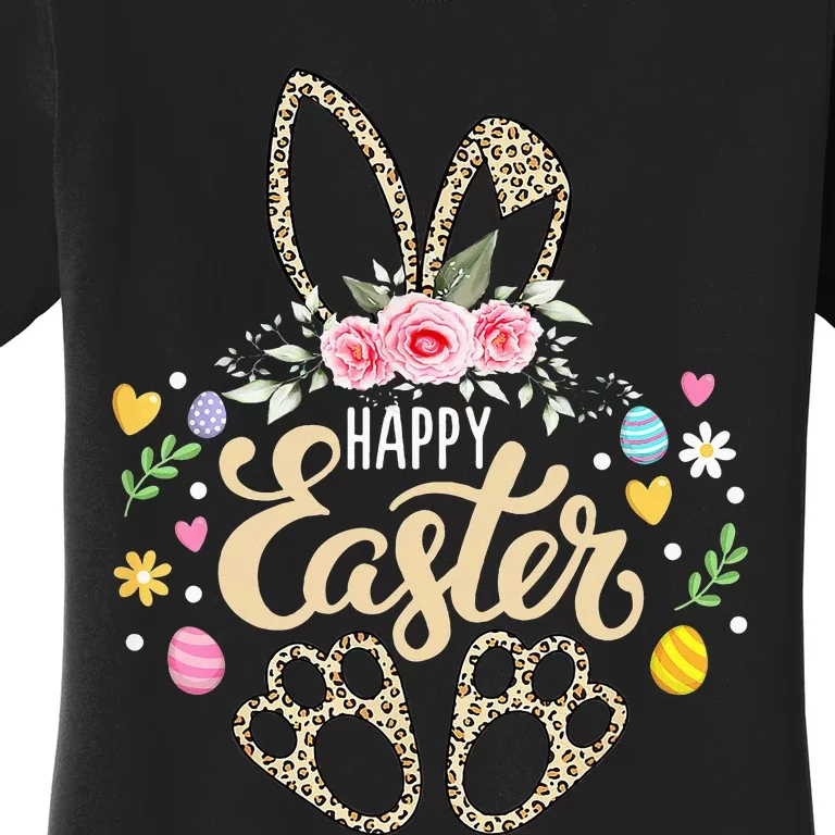 Bunny Leopard Easter Egg Hunt Happy Easter Women's T-Shirt