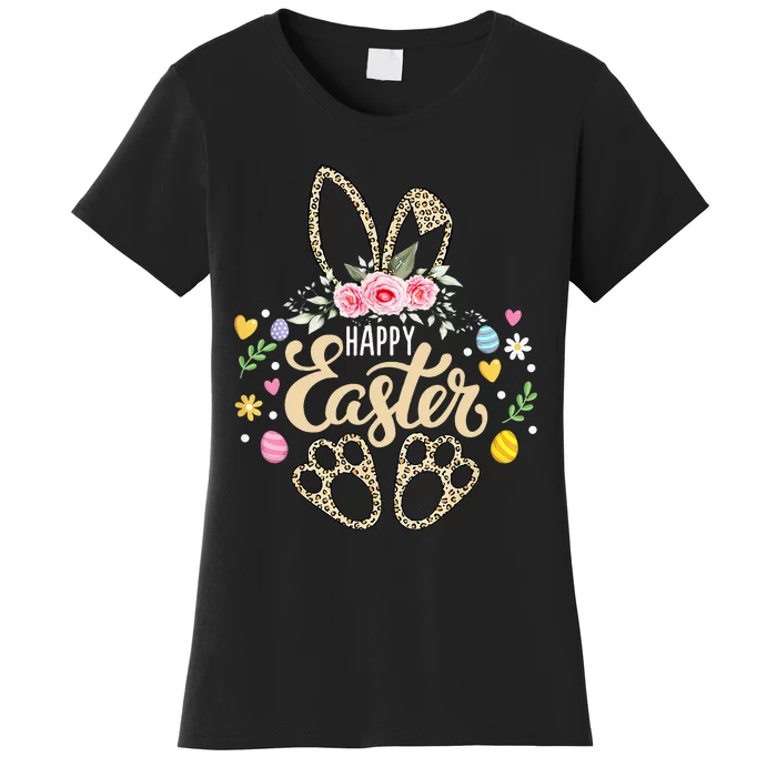 Bunny Leopard Easter Egg Hunt Happy Easter Women's T-Shirt