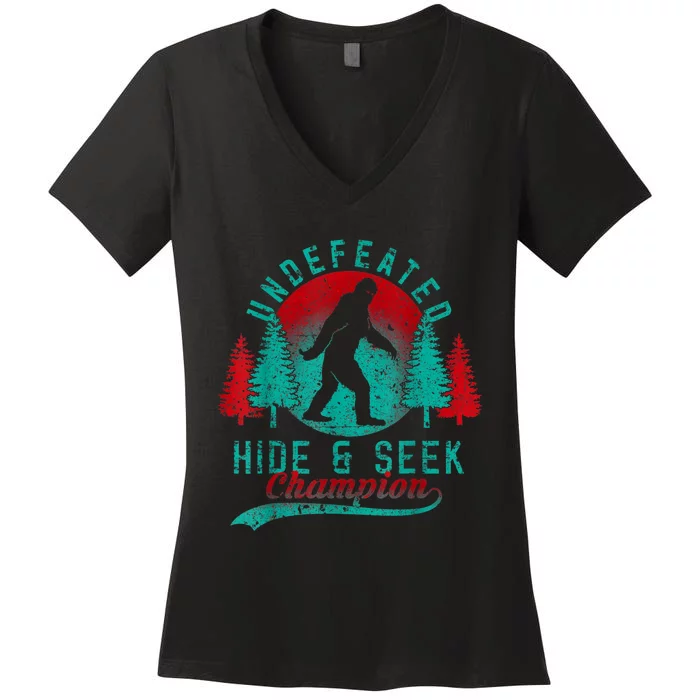 Bigfoot Limited Edition Undefeated Hide & Seek Sasquatch Women's V-Neck T-Shirt