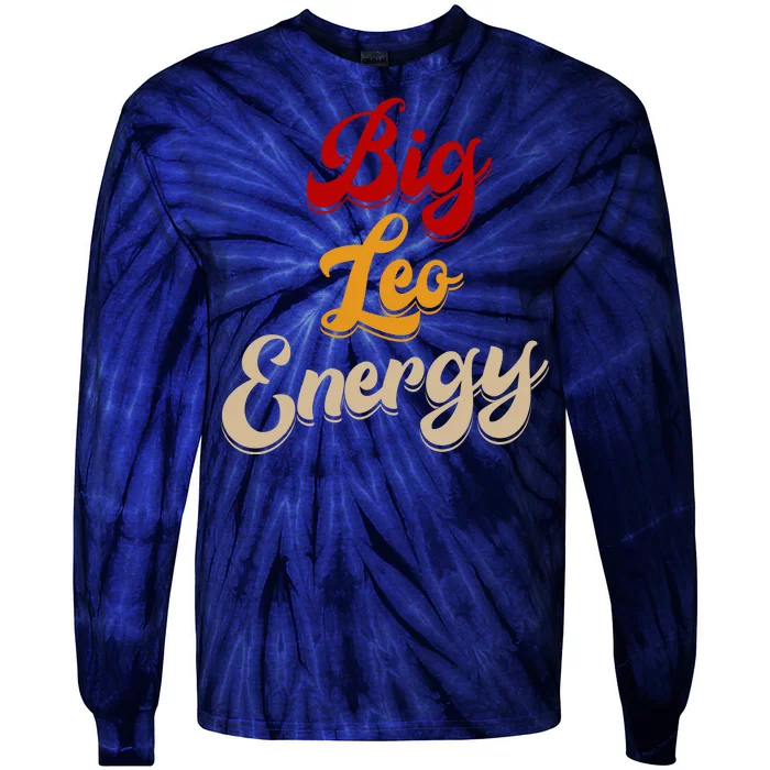 Big Leo Energy Women Horoscope Astrology Tie-Dye Long Sleeve Shirt