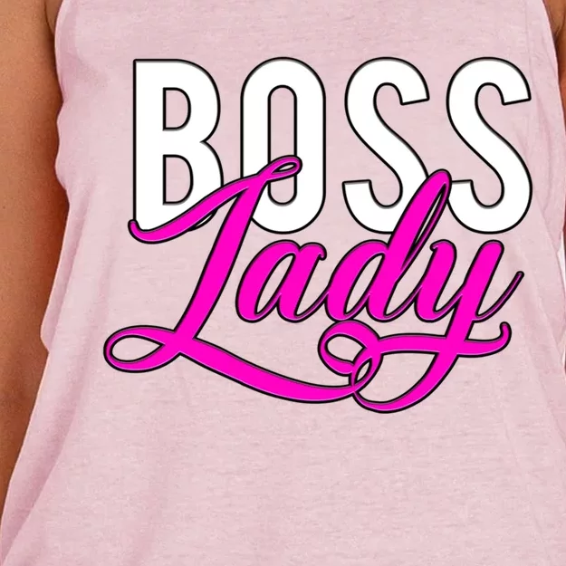 Boss Lady Entrepreneur Business Saying Cute Gift Women's Knotted Racerback Tank