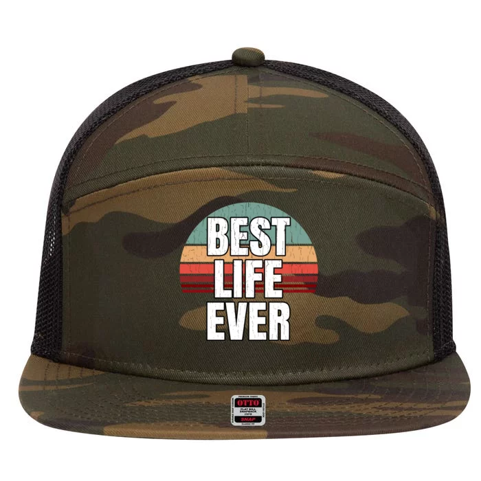 Best Life Ever Gift Vintage Retro Design Jw Broadcasting 7 Panel Mesh Trucker Snapback Hat