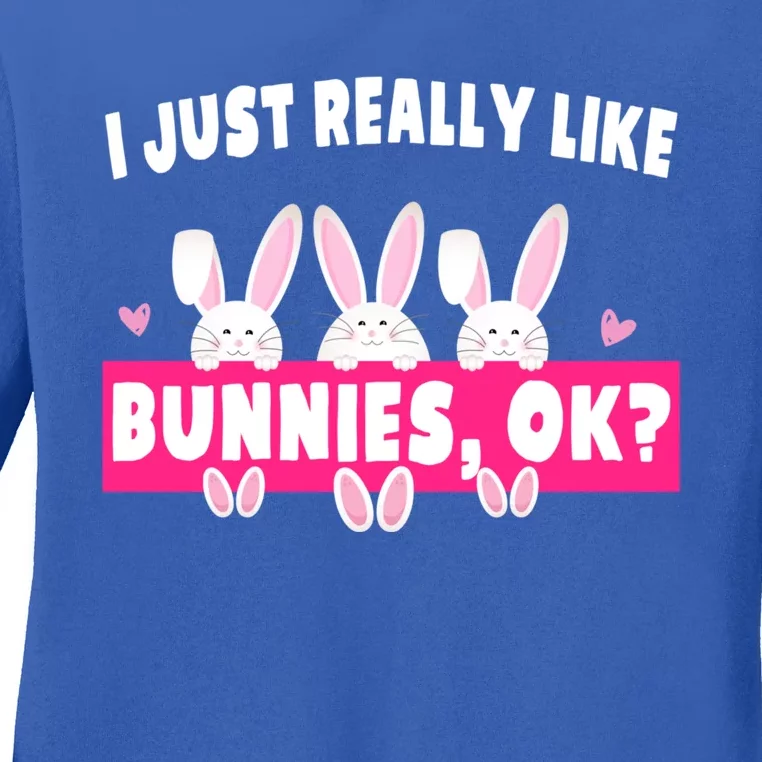 Bunny Lover Easter Mom Cute Bunnies Gift Ladies Long Sleeve Shirt