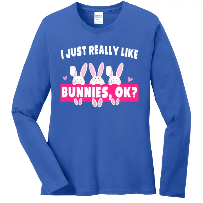 Bunny Lover Easter Mom Cute Bunnies Gift Ladies Long Sleeve Shirt