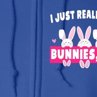 Bunny Lover Easter Mom Cute Bunnies Gift Full Zip Hoodie