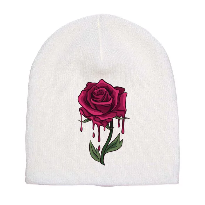 Bleeding Rose Short Acrylic Beanie