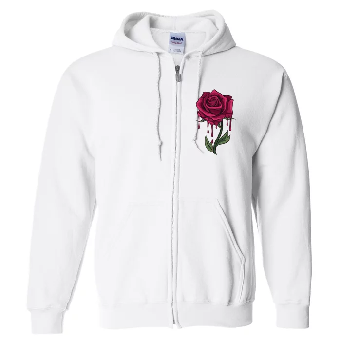 Bleeding Rose Full Zip Hoodie