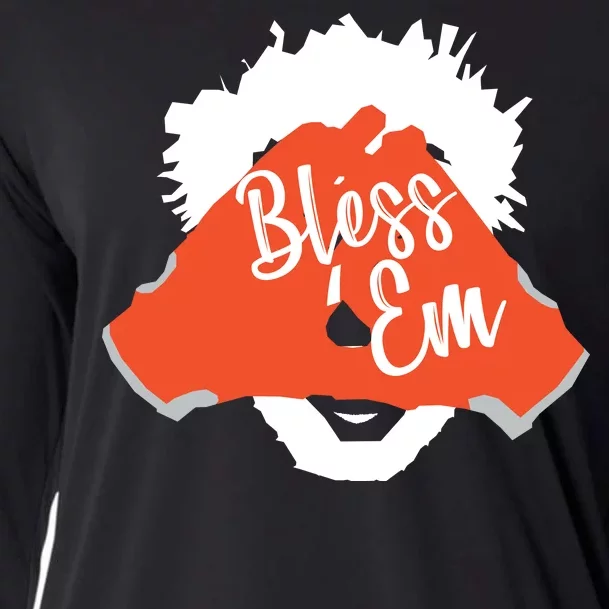 Bless 'Em Browns Football Saying Cooling Performance Long Sleeve Crew