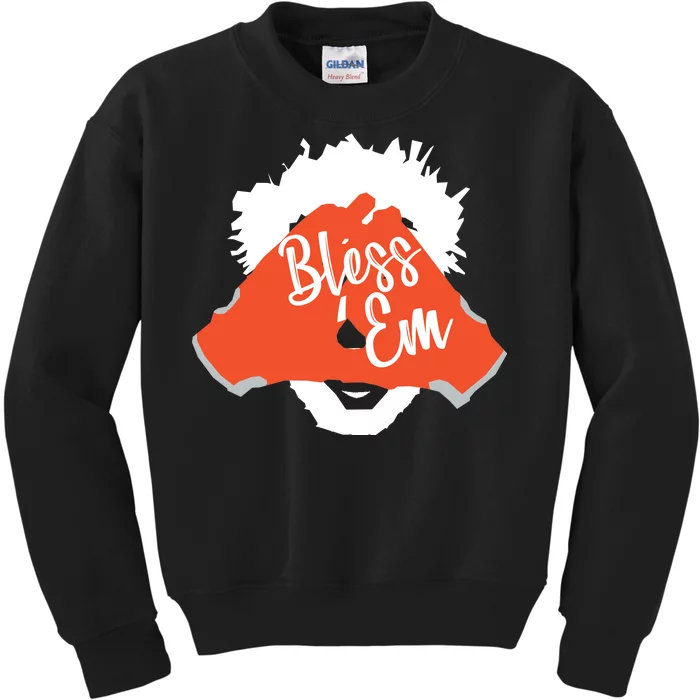 Bless 'Em Browns Football Saying Kids Sweatshirt