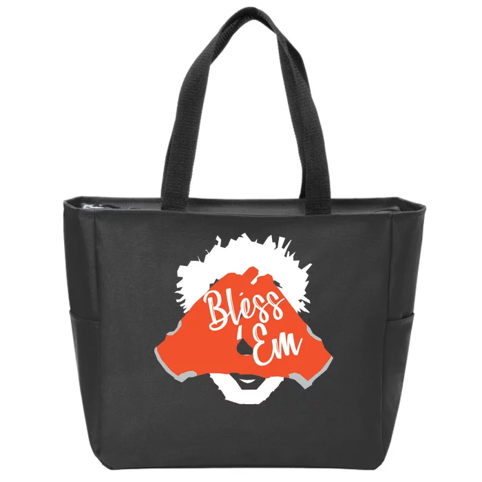 Bless 'Em Browns Football Saying Zip Tote Bag