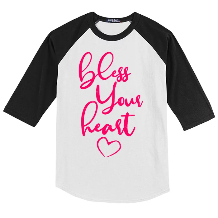 Bless Your Heart Southern Saying Kids Colorblock Raglan Jersey