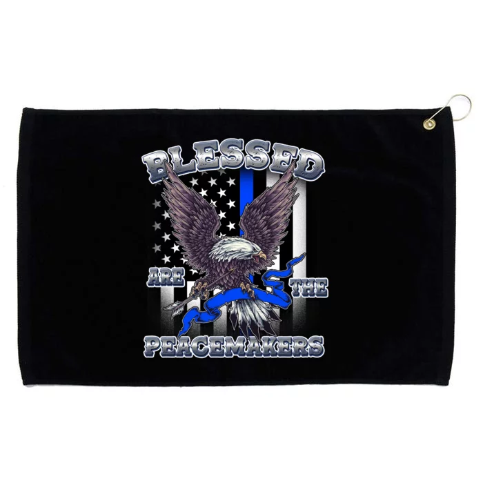 Blessed Are The Peacemakers Thin Blue Line Eagle Grommeted Golf Towel