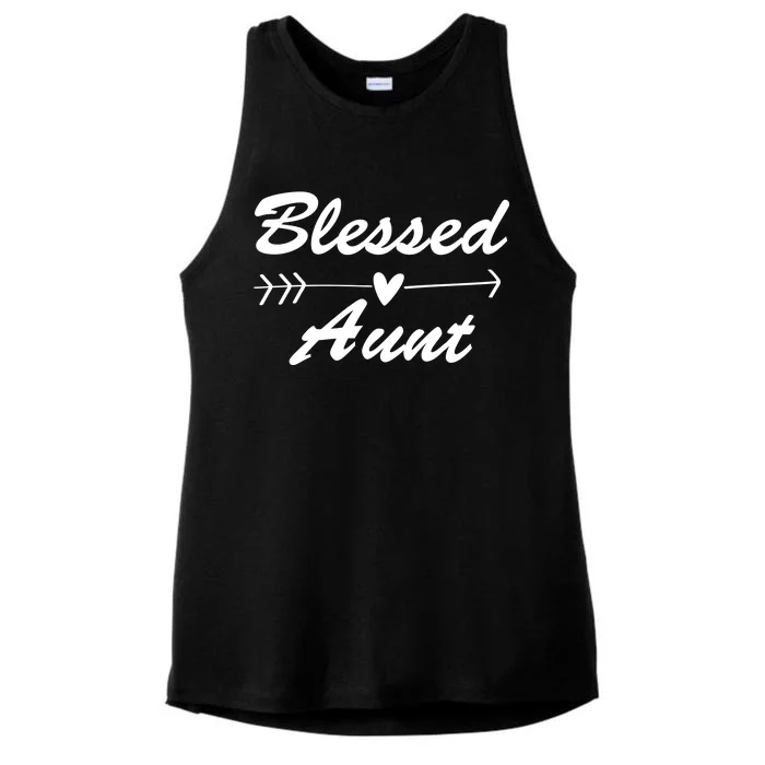 Blessed Aunt Arrow Ladies Tri-Blend Wicking Tank