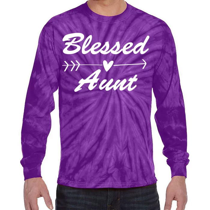 Blessed Aunt Arrow Tie-Dye Long Sleeve Shirt