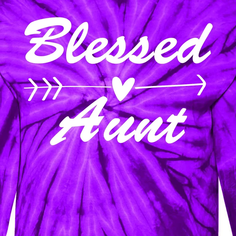 Blessed Aunt Arrow Tie-Dye Long Sleeve Shirt