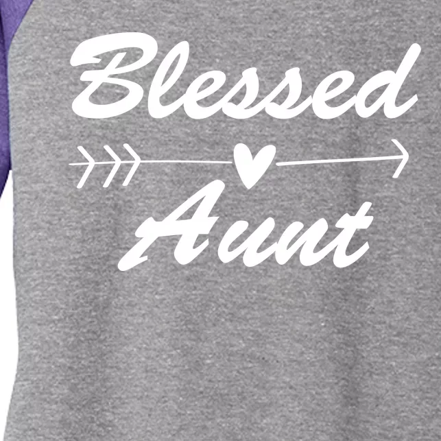 Blessed Aunt Arrow Women's Tri-Blend 3/4-Sleeve Raglan Shirt