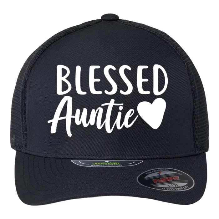 Blessed Auntie Flexfit Unipanel Trucker Cap