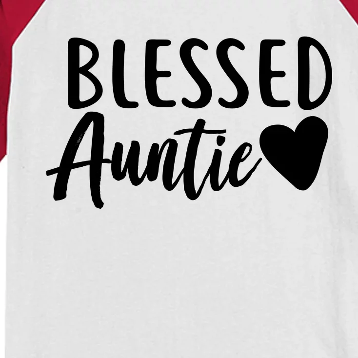 Blessed Auntie Kids Colorblock Raglan Jersey