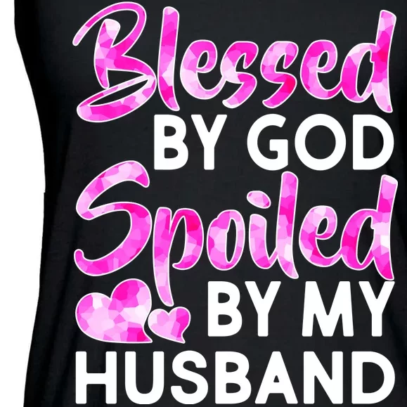 Blessed By God Spoiled By Husband Ladies Essential Flowy Tank