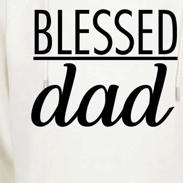 Blessed Dad Womens Funnel Neck Pullover Hood