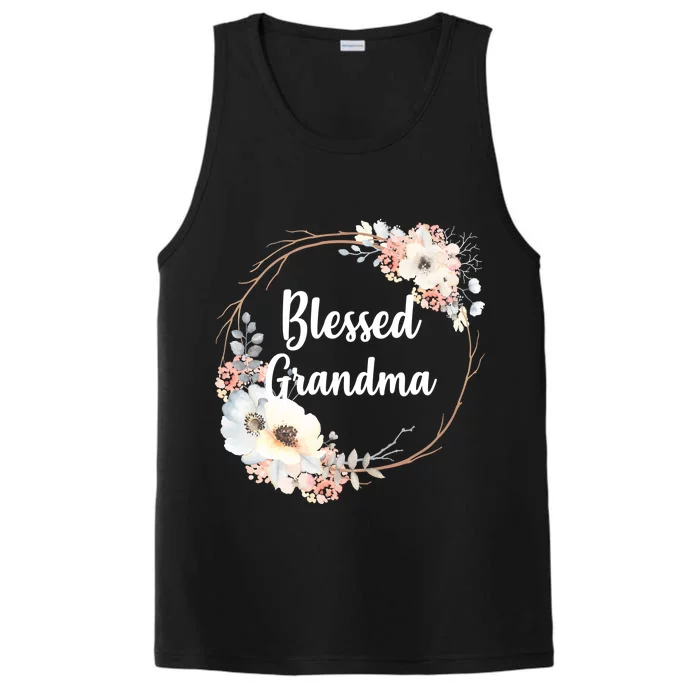 Blessed Grandma Floral Performance Tank