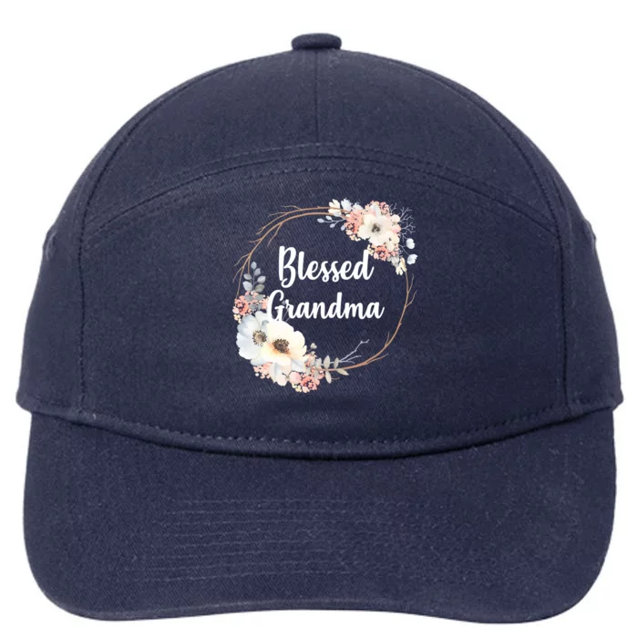 Blessed Grandma Floral 7-Panel Snapback Hat