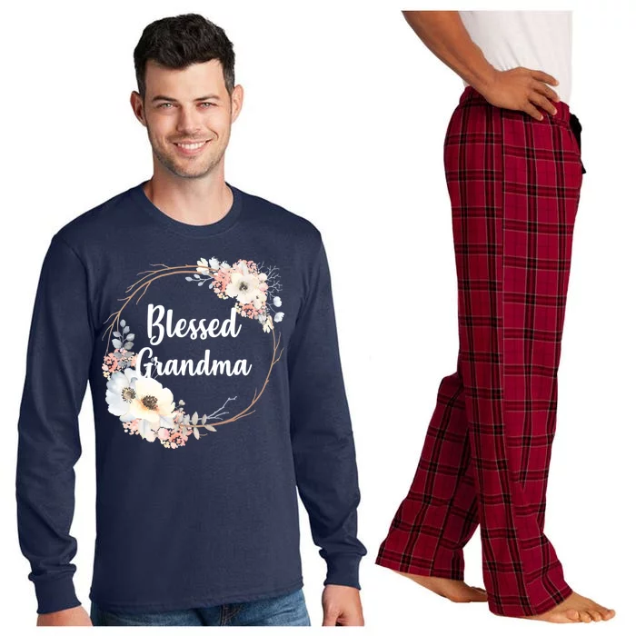 Blessed Grandma Floral Long Sleeve Pajama Set