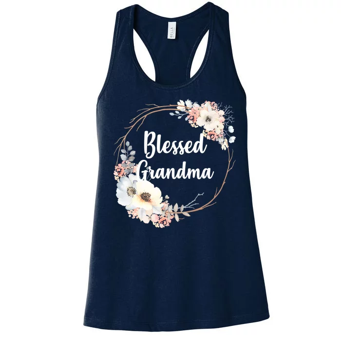 Blessed Grandma Floral Women's Racerback Tank