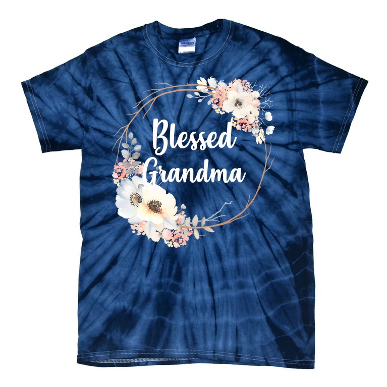 Blessed Grandma Floral Tie-Dye T-Shirt