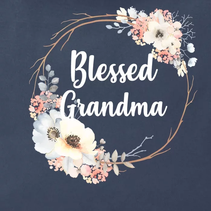 Blessed Grandma Floral Zip Tote Bag