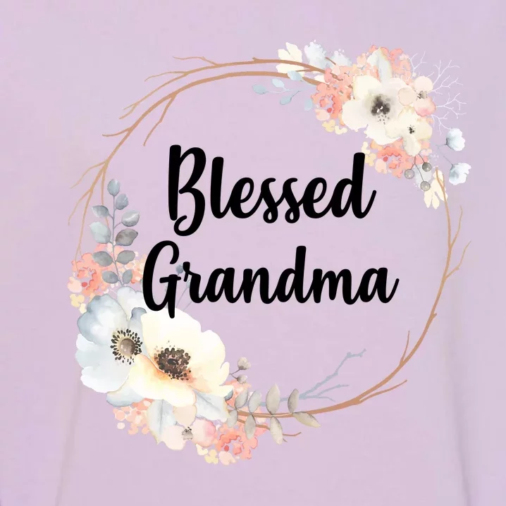 Blessed Grandma Floral Garment-Dyed Sweatshirt