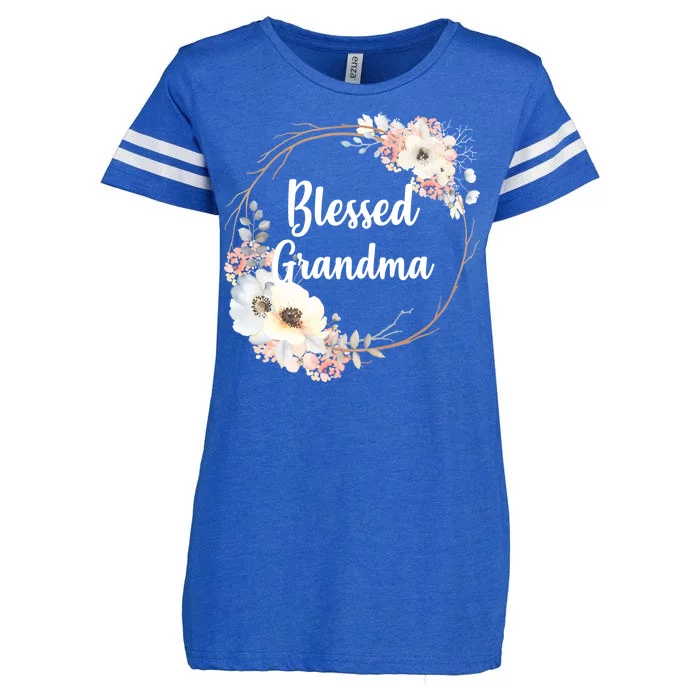 Blessed Grandma Floral Enza Ladies Jersey Football T-Shirt