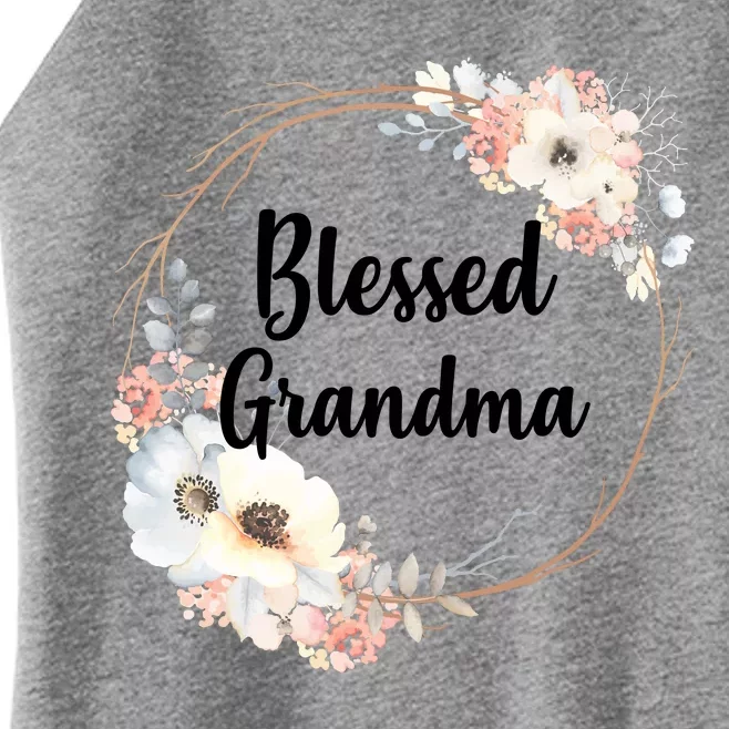 Blessed Grandma Floral Women’s Perfect Tri Rocker Tank