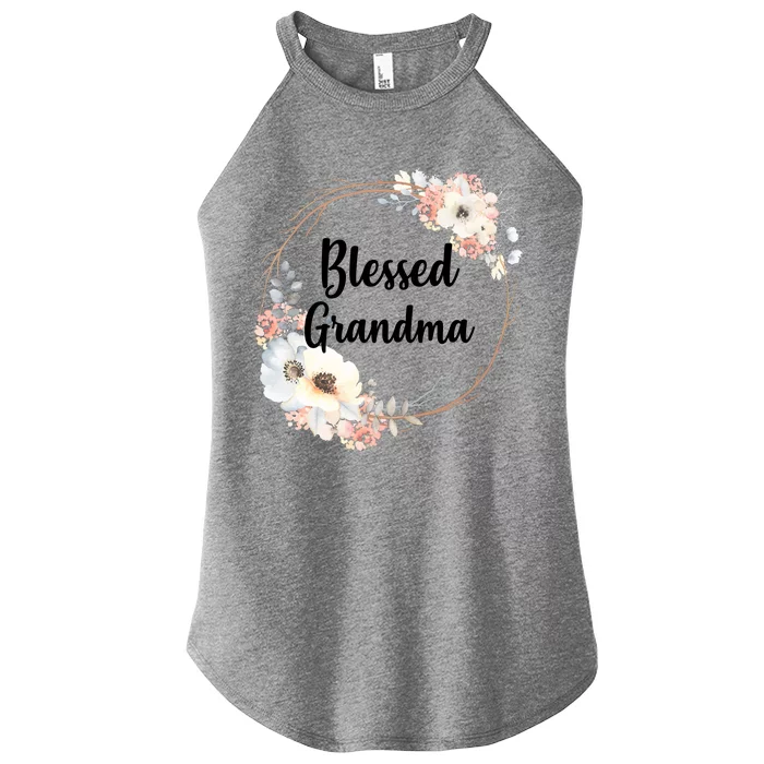 Blessed Grandma Floral Women’s Perfect Tri Rocker Tank