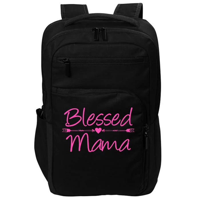 Blessed Mama Heart Arrows Mom Impact Tech Backpack